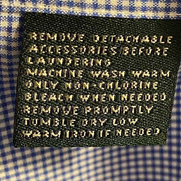 Lauren Ralph Lauren Blue White Checked Button Down Shirt Size 17 - Picture 4 of 6